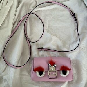 Fendi micro monster baguette authentic with mink